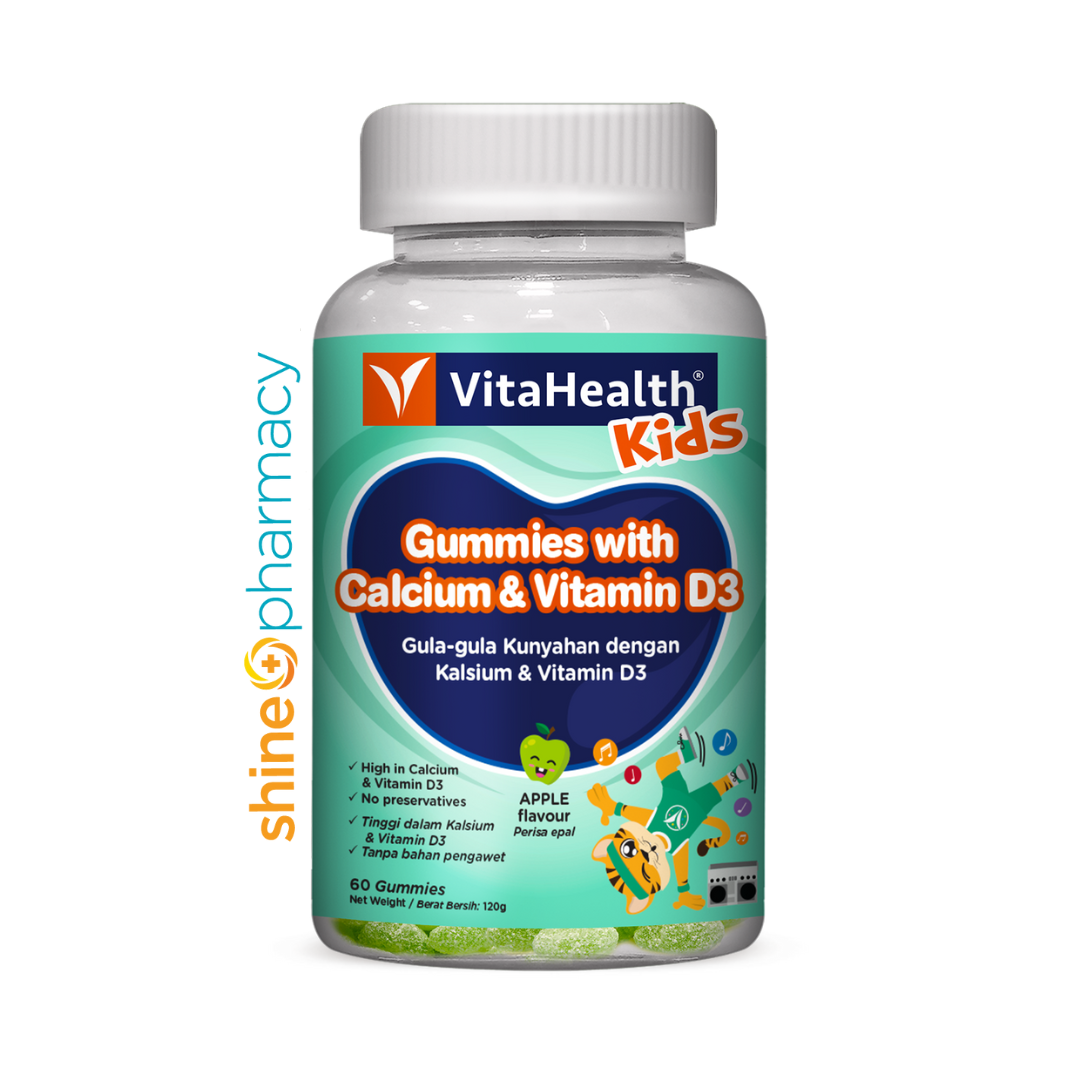 Vitahealth Kids Gummies With Cal & Vit D3 60s (Apple)