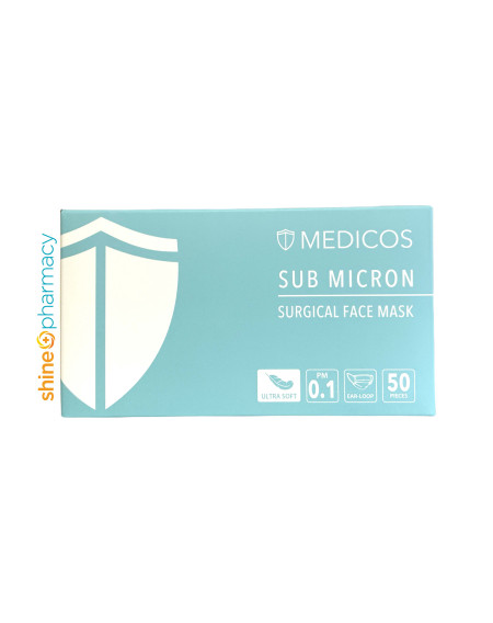 Medicos Submicron Ultrasoft Surgical Face Masks 50s (Aqua)
