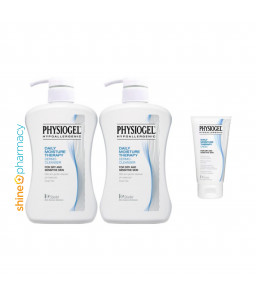 Physiogel Daily Moisture Therapy Cleanser 2x500mL FOC Cream 75mL