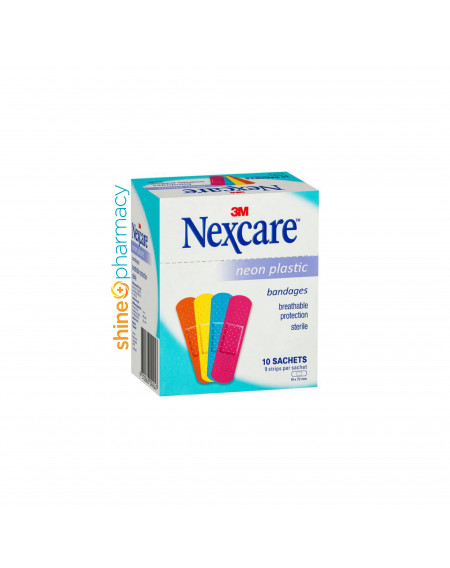 3M Nexcare Neon Plastic Bandages 10x9s (Box)