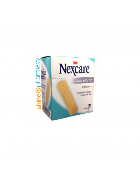 3M Nexcare Tan Plastic Bandages 10x10s (Box)