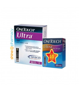 OneTouch Ultra Blood Glucose Test Strips 50s FOC 10s