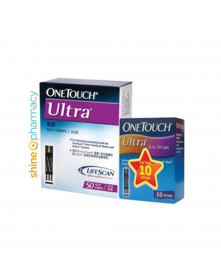 OneTouch Ultra Blood Glucose Test Strips 50s FOC 10s