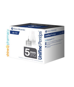 Unifine Pentips 31G 5mm Insulin Needle 100s (Box)
