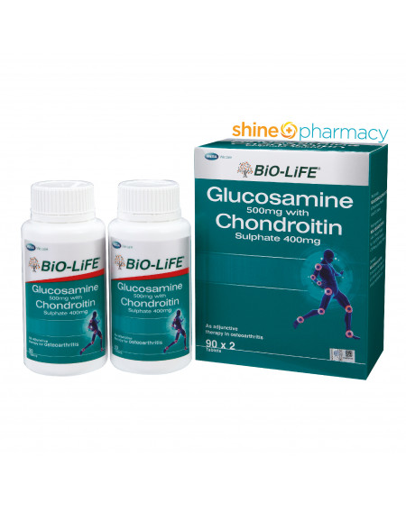 BiO-LiFE Glucosamine 500mg & Chondroitin 400mg 90sx2