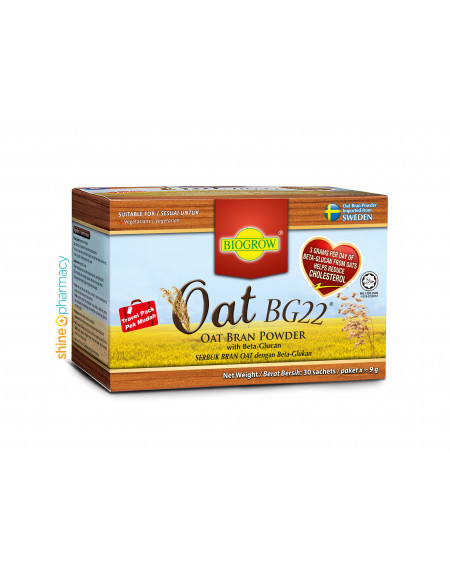 Biogrow® Oat BG22® Oat Bran Powder Travel Pack 9gm x 30s