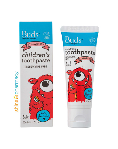 Buds OralCare Organics Children's Toothpaste with Fluoride (Strawberry) 50mL