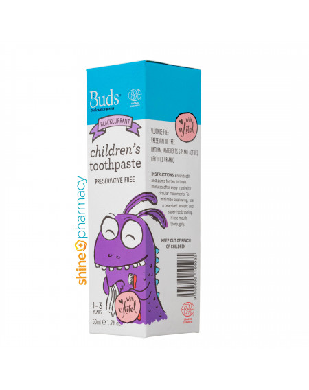 Buds OralCare Organics Children's Toothpaste with Xylitol (Blackcurrant) 50mL