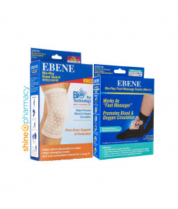 EBENE Bio-Ray Tourmaline Knee Guard B/W Foot Massage Socks (Men)