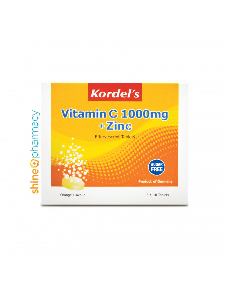 Kordel's Vitamin C 1000mg + Zinc 10mg Orange Flavour 3x10s