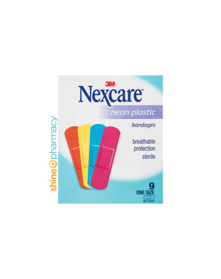 3M Nexcare Neon Plastic Bandages 9s