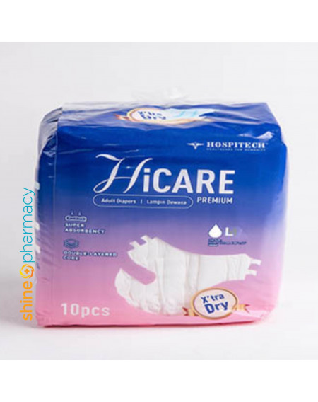 HiCARE Adult Diapers Premium L 10s