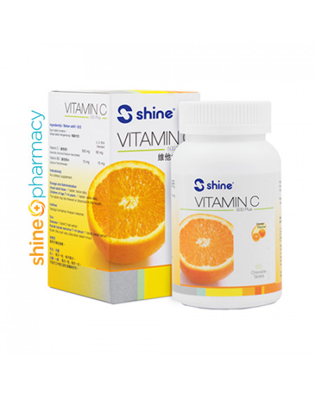 Shine Vitamin C-500 Plus Chewable Tablet (Orange Flavour) 60S